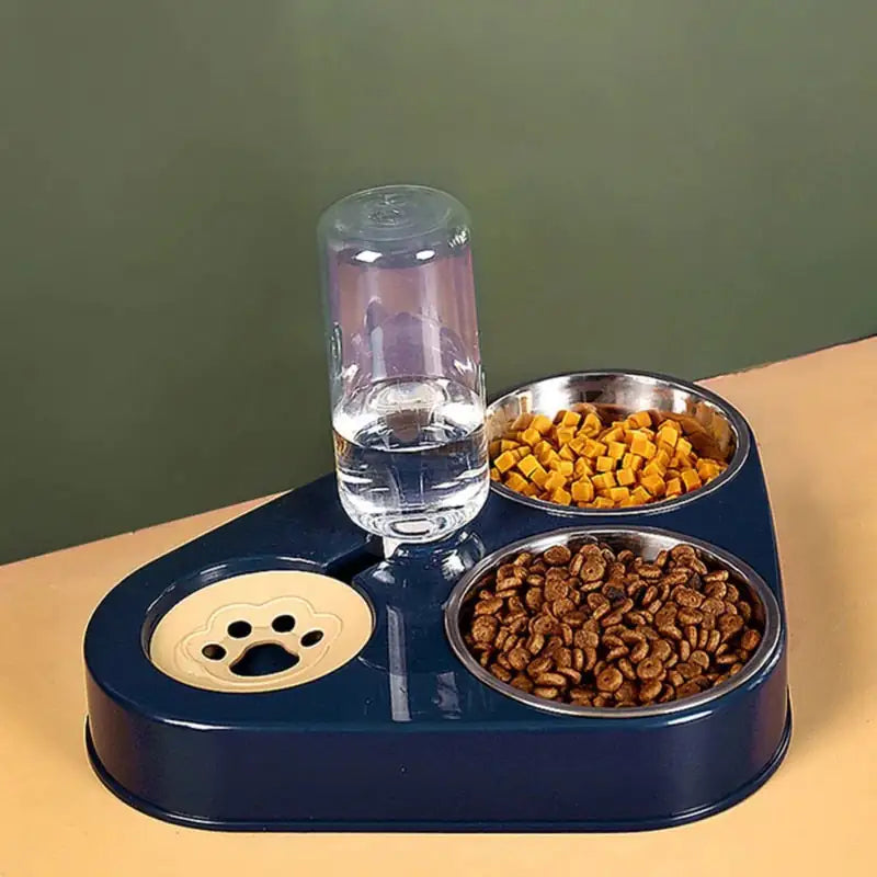 Dog Bowls, Cat Food and Water Bowl Set with Water Dispenser and Stainless Steel Bowl for Cats and Small Dogs