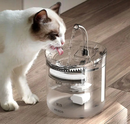 Cat Water Fountain, 2L/67 oz Automatic  Pet Fountain Dog Water Dispenser with Motion Sensor Replacement Filters & Ultra-Quiet Pump for Cats,Dogs, Multiple Pets (Transparent)