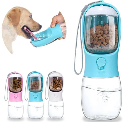 Dog Water Bottle with Food Container, Travel Puppy Water Bowl, Portable Pet Dispenser, Puppy Essentials Necessities for Yorkie Cat Walking and Hiking Dog Gift