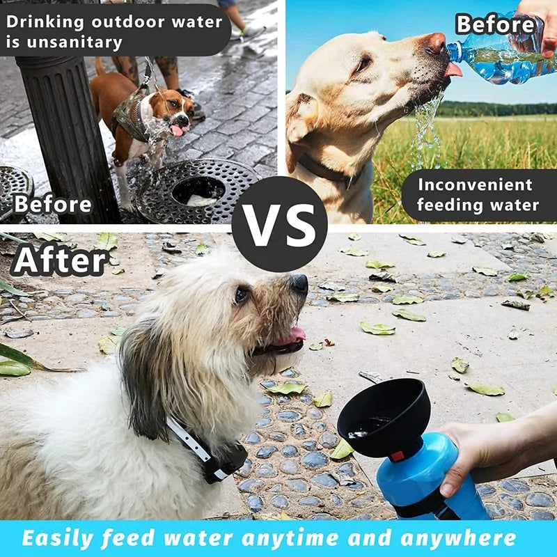 Portable Dog Water Bottle for Walking, Travel Pet Water Bottle Leakproof Collapsible Water Bottle Dog Water Dispenser Fit Any Standard Car Cup Holder