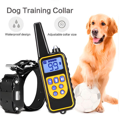 Dog Shock Collar with Remote, Dog Training Electric Collar, Waterproof Rechargeable, 1640 ft Dog Shock Collar with LED Light, Beep, Vibration, Shock for Medium/Large Electronic Collars Dogs