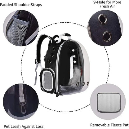 Pet Carrier Backpack for Cats, Dogs and Small Animals, Portable Pet Travel Carrier, Super Ventilated Design,  Ideal for Traveling/Hiking/Camping