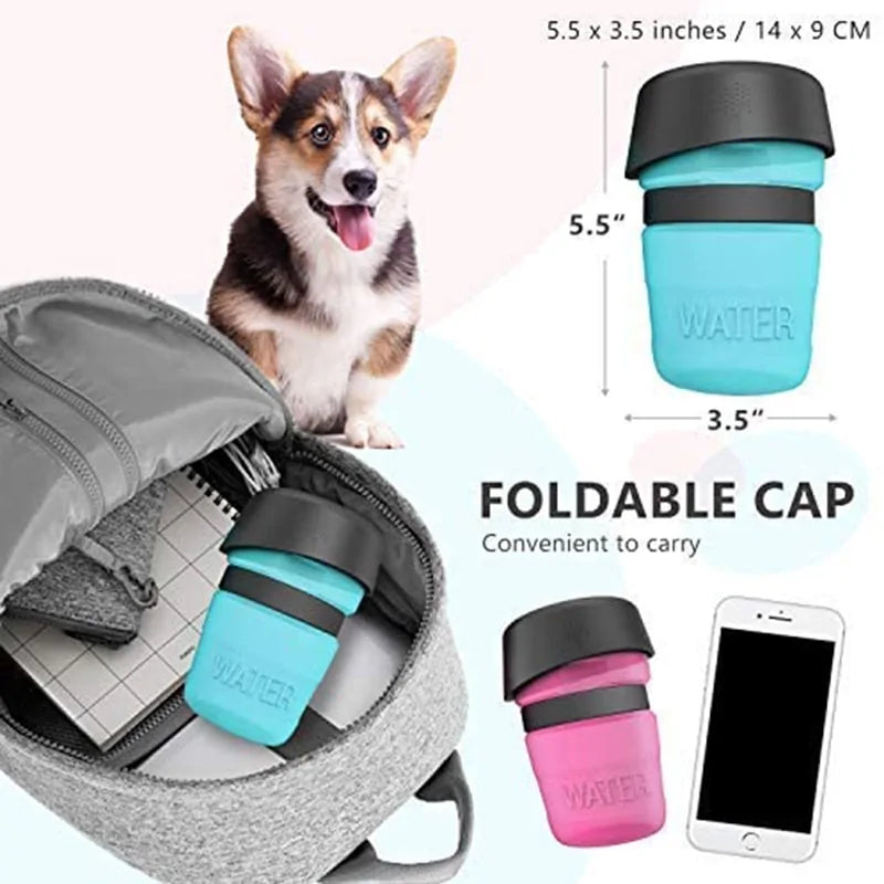 Portable Dog Water Bottle for Walking, Travel Pet Water Bottle Leakproof Collapsible Water Bottle Dog Water Dispenser Fit Any Standard Car Cup Holder