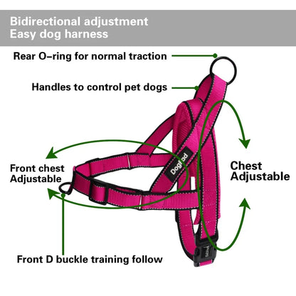 Dog Harness No Pull , Reflective Puppy Harness with Soft Padded Handle, Escape Proof/Quick Fit Adjustable Pet Harness for Small Medium Large Dogs, Easy for Training Walking