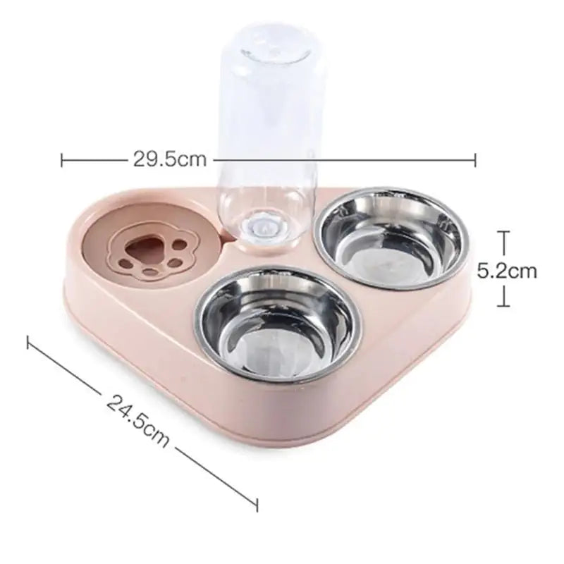 Dog Bowls, Cat Food and Water Bowl Set with Water Dispenser and Stainless Steel Bowl for Cats and Small Dogs