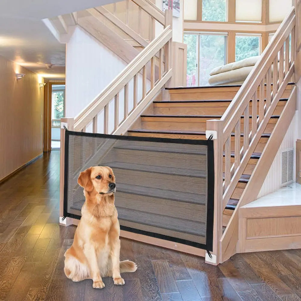 Dog Gate for Stairs Pet Gates for The House: Dogs Screen Mesh Gate for Doorways Stairways Indoor Safety 29 inch Tall, 45 inch Wide