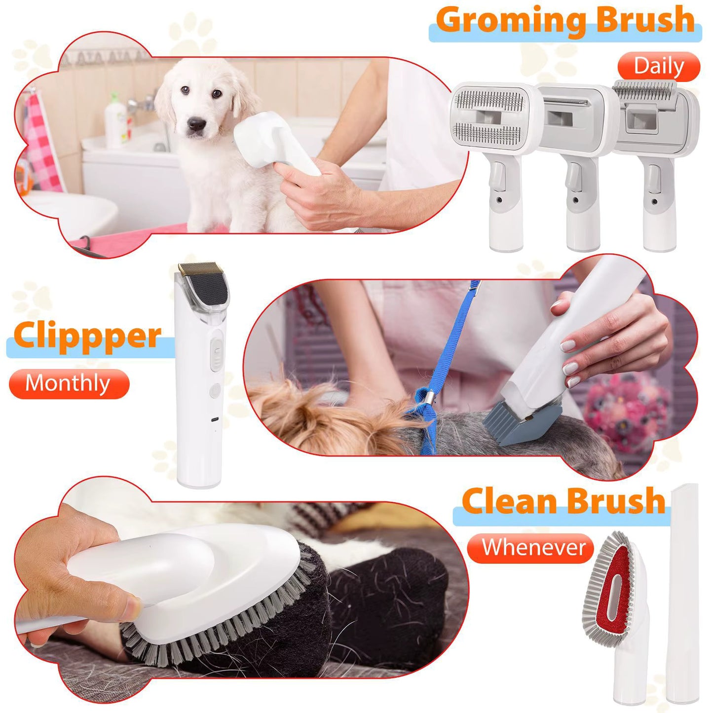 Dog Grooming Vacuum, Dog Grooming Kit, Strong Pet Grooming Vacuum for Dogs,Dog Hair Vacuum,Pet Grooming Tools