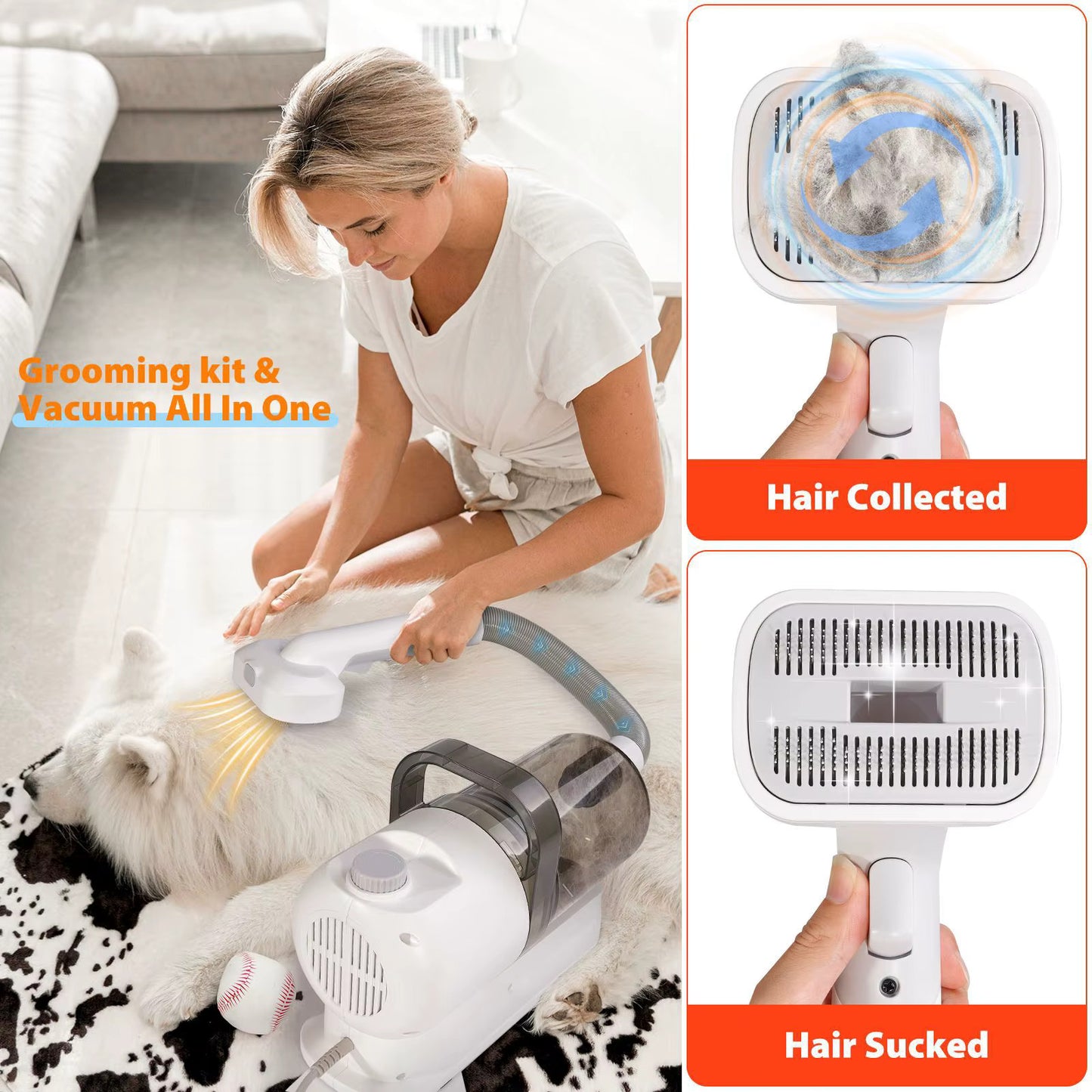 Dog Grooming Vacuum, Dog Grooming Kit, Strong Pet Grooming Vacuum for Dogs,Dog Hair Vacuum,Pet Grooming Tools