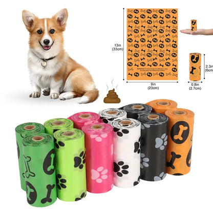 Dog Poop Leak Proof Bags 15pcs/ roll with Dispenser