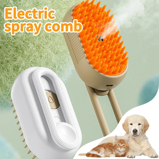 Grooming Pet Combs, 3 in 1 Cat Silicone Steam Brush Foldable Pet Hair Remover For Cat Messaging