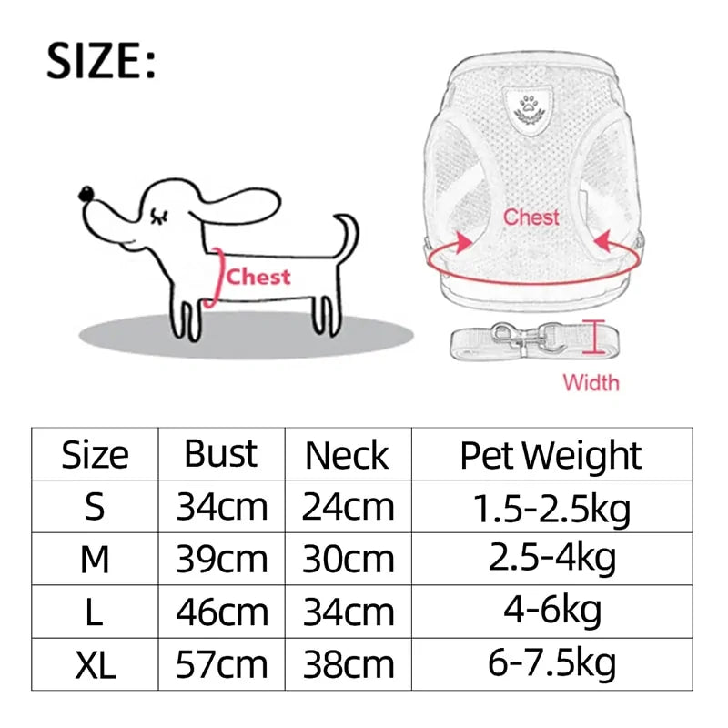 Reflective Step in Mesh Dog Harness - No Pull, Quick Fit, Comfortable, Velcro-Adjustable Pet Harnesses for Walking & Training - Small, Medium Dogs