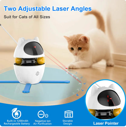 2 in 1 Automatic Red Light & Feather, Rechargeable, Interactive Cat Toys  Cover Indoor Kitten Toys