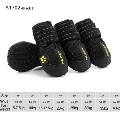 Dog Boots,Waterproof Dog Shoes,Dog Booties with Reflective Strips Rugged Anti-Slip Sole and Skid-Proof,Outdoor Dog Shoes for Small Medium Large Dogs 4Pcs Red-Size 1-8