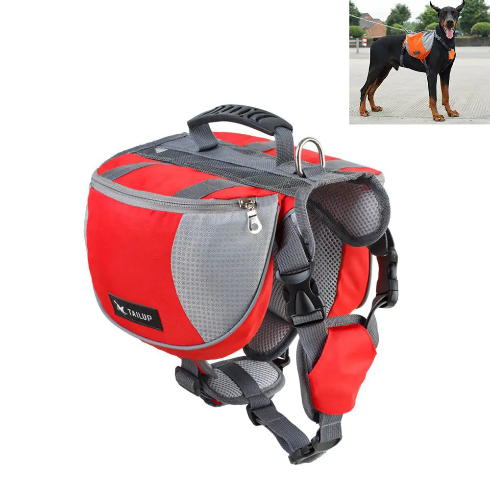 Dog Backpack for Medium Large Dogs, Dog Saddle Bag for Dogs to Wear, Harness Saddlebag with Reflective Safety Side Pockets for Hiking, Camping, Vest Dog Pack for Travel