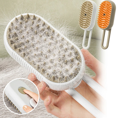 Grooming Pet Combs, 3 in 1 Cat Silicone Steam Brush Foldable Pet Hair Remover For Cat Messaging